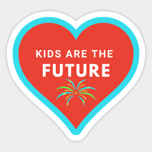 Red and Blue heart Kids are the Future Typography Sticker